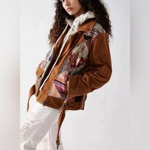NWT Free People/We The Free Suede Patchwork Moto Jacket Size M *SOLD OUT*